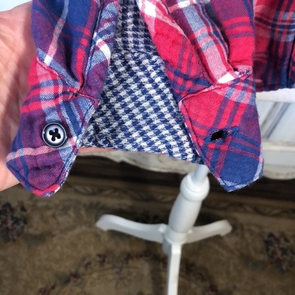 Rails Tencel/Rayon Blend Blue and Pink Plaid Long Sleeve Button Down Size S/P - Picture 7 of 16